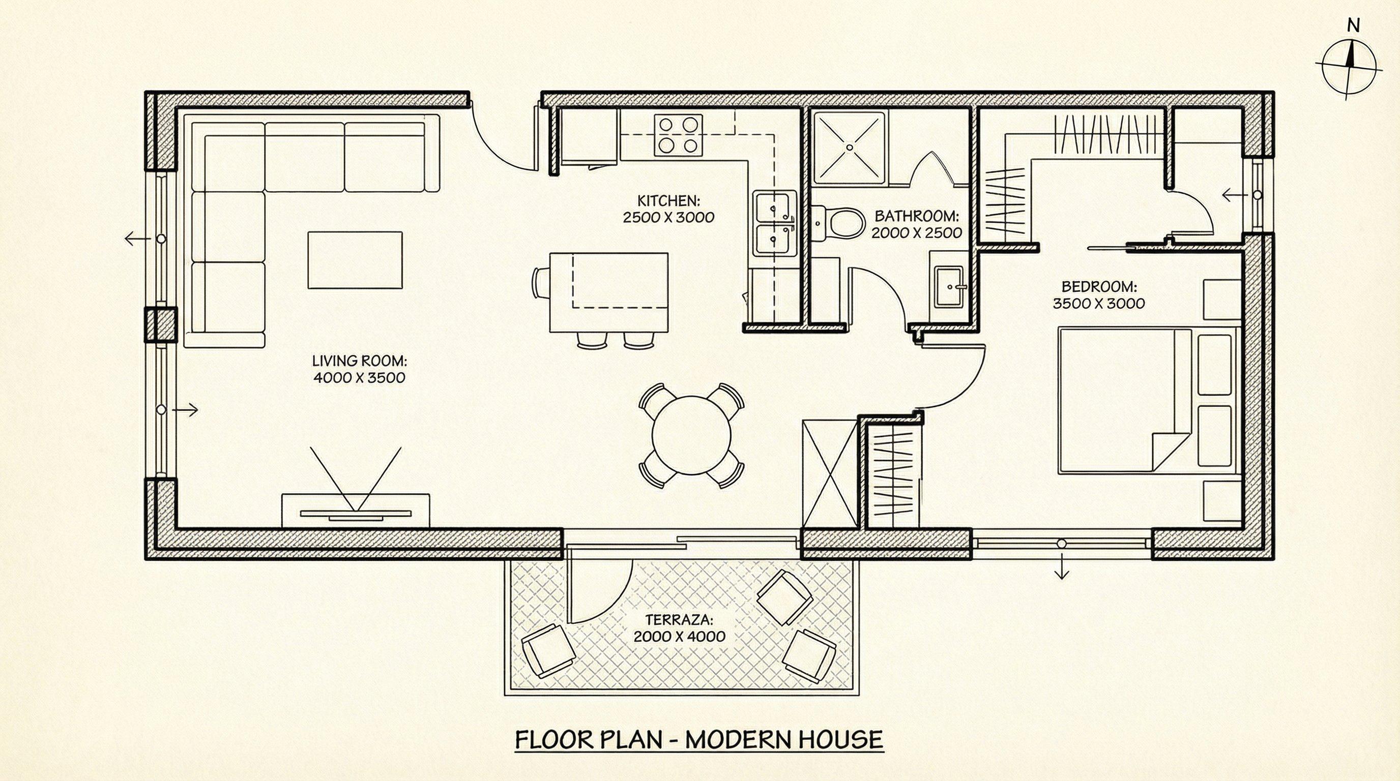 Architectural floor plan — before AI staging